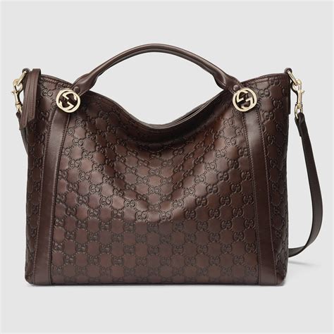 gucci dark brown leather handbag